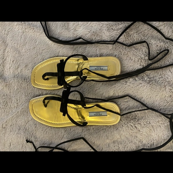 Prada Black Strappy Sandals - Picture 6 of 12